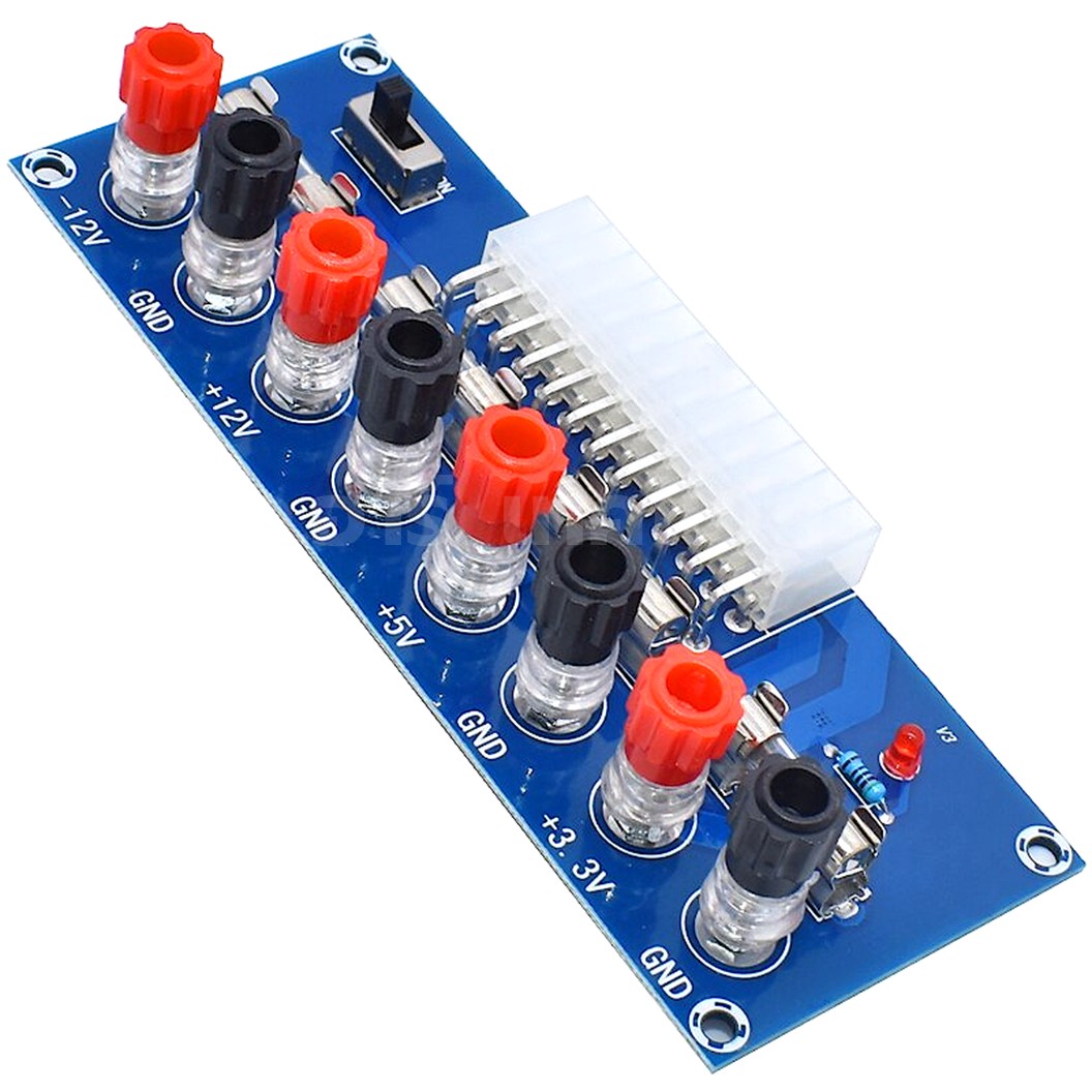 XH-M229 24 Pins ATX Power Board Desktop Computer Chassis Power Supply 4 Outputs -12V +12V 5V 3.3V บอร์ดโมดูลทดสอบเพาเวอร์ซัพพราย