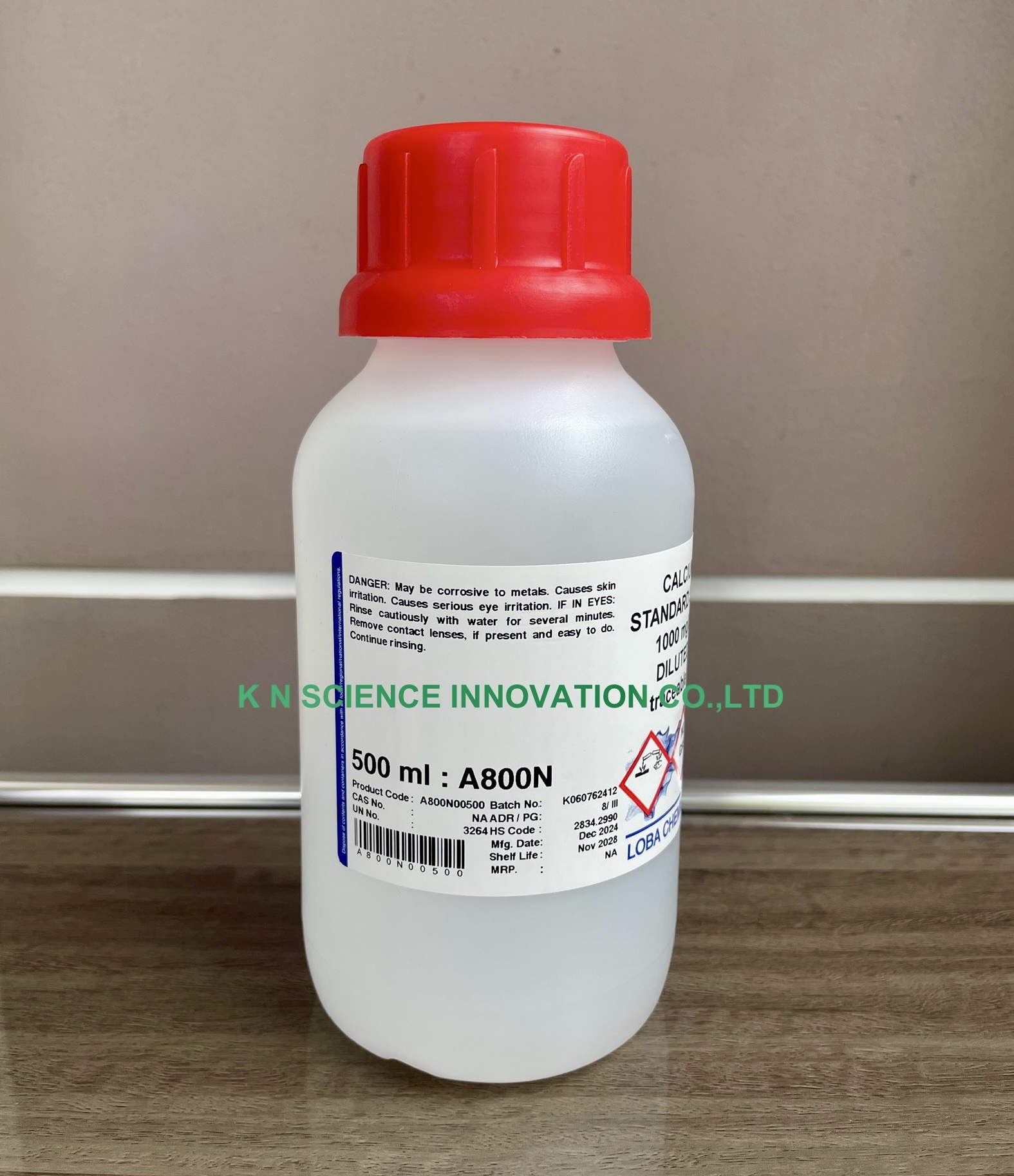 Calcium, AAS standard, 1000 mg/l (in diluted HNO3), NIST Traceable,500 ml , Loba A800N00500