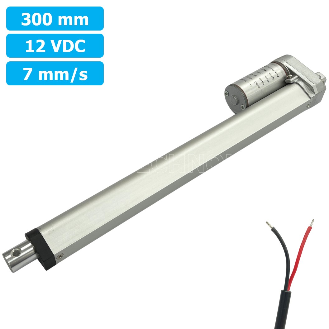 (1ชิ้น) NC483 มอเตอร์ก้านชัก พัตเตอร์ไฟฟ้า ระยะชัก 300mm 7mm/s 1500N 12VDC Electric Linear Actuator Putter DC 12V Stroke Length 300mm