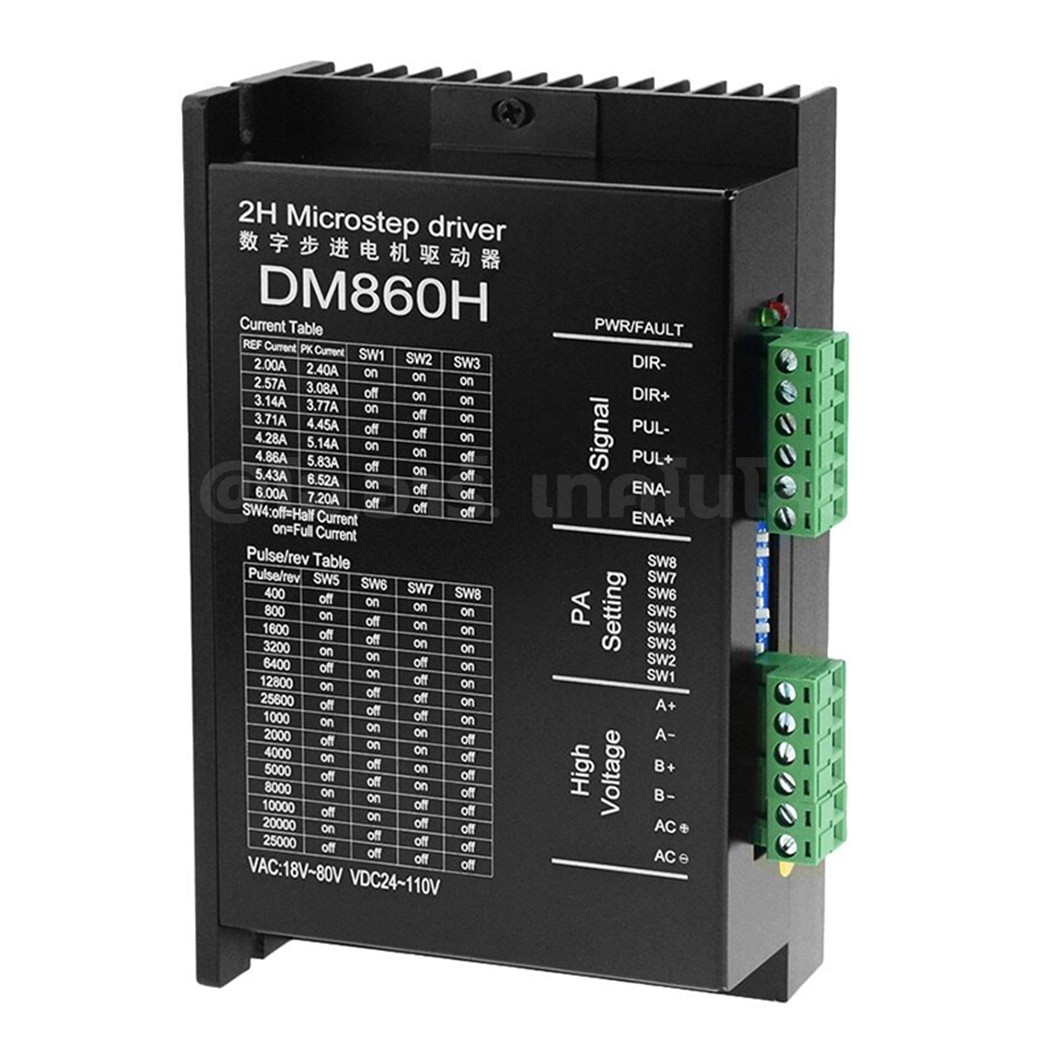 DM860H โมดูลขับ สเต็ปปิ้งมอเตอร์ Digital Stepper Motor Driver 18-80VAC, 24-110VDC 7.2A Microstep Driver Controller ควบคุมสเตปเปอร์มอเตอร์ กล่องดำ
