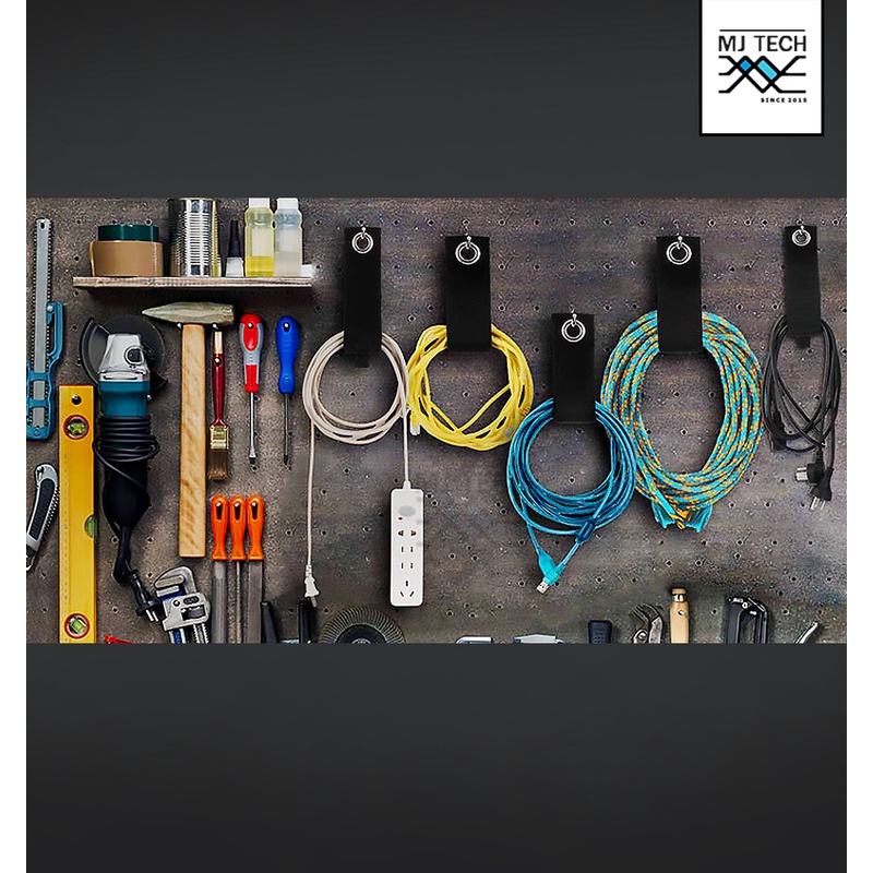 สายรัดผ้าสีดำ ที่รัดสายแบบผ้า สำหรับห้อยจัดเก็บสายไฟ สายอุปกรณ์