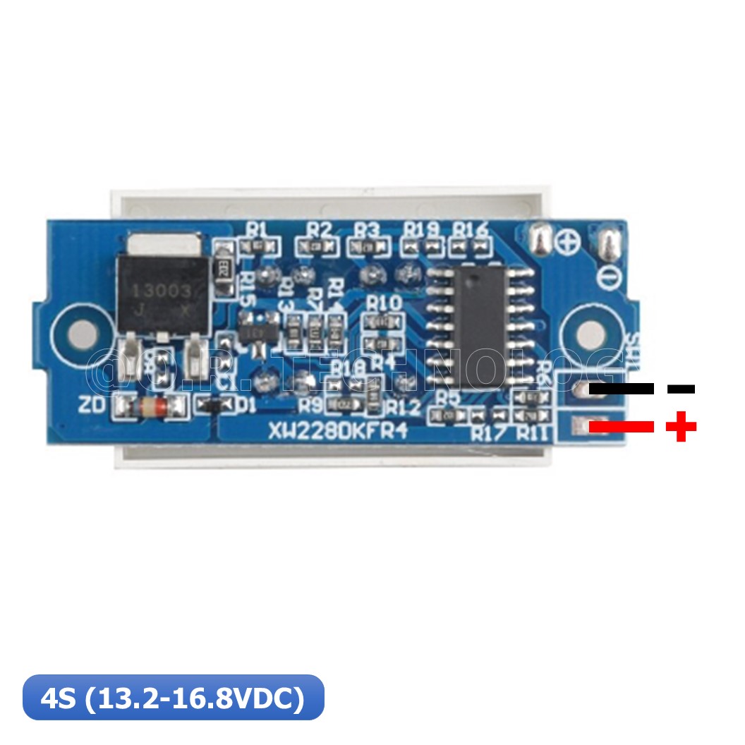 (1ชิ้น) NA609 จอแสดงผล แบตเตอรี่ จอแบตเตอรี่ ลิเธียม จอวัดแบตเตอรี่ 4S 18650 Li-po Lithium Battery Capacity Indicator Module 4S (13.2-16.8VDC)
