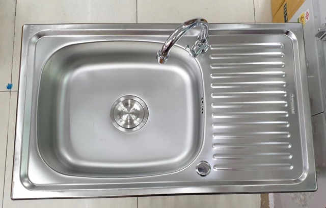 Dyna Home ฟรีก๊อกน้ำ ซิ้งค์ล้างจาน รุ่น DH-7545-T อ่างล้างจาน ขนาด 75x45x75 ซม. สแตนเลสทั้งตัว