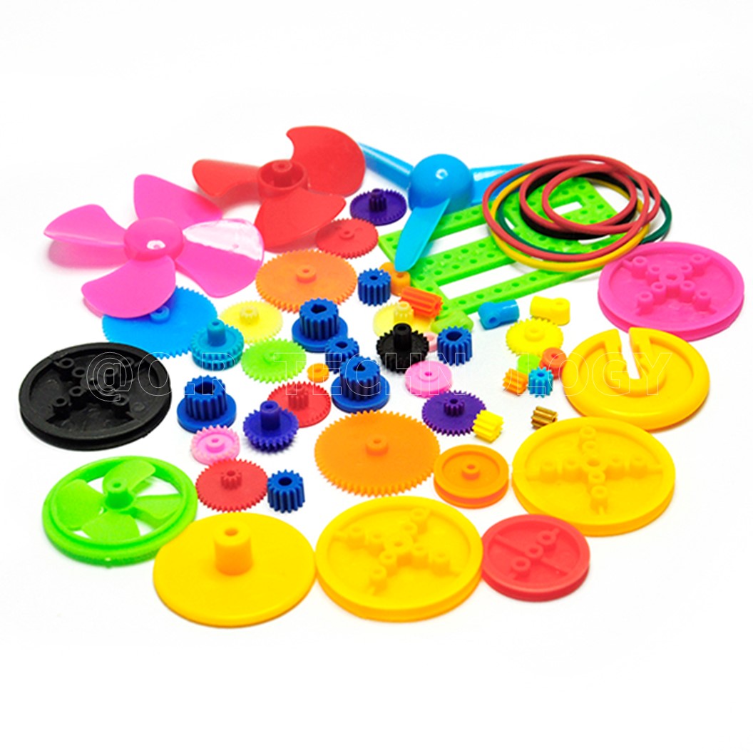 (1ชิ้น) AC253 ชุดเฟือง เฟืองพลาสติก เฟืองมอเตอร์ เฟืองของเล่น 55ชิ้น DIY 55Pcs/lot Colorful Plastic Motor Gear Kit