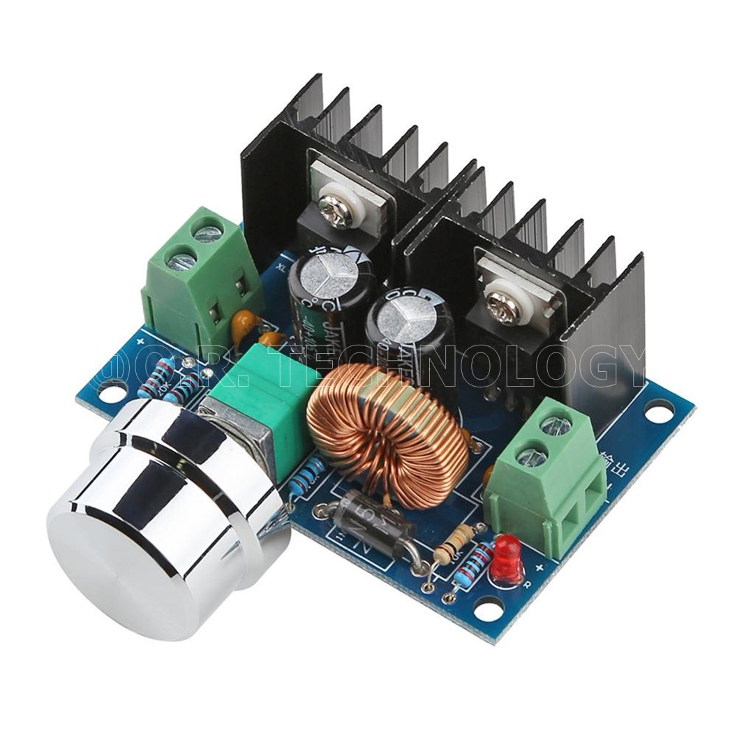 (1ชิ้น) AA514 โมดูลลดแรงดันไฟ พร้อมที่หมุนปรับ 4-40VDC to 1.25-36VDC กระแสสูงสุด 8A 200W XH-M401 DC-DC Step Down Buck Converter Power Supply Module XL4016E1