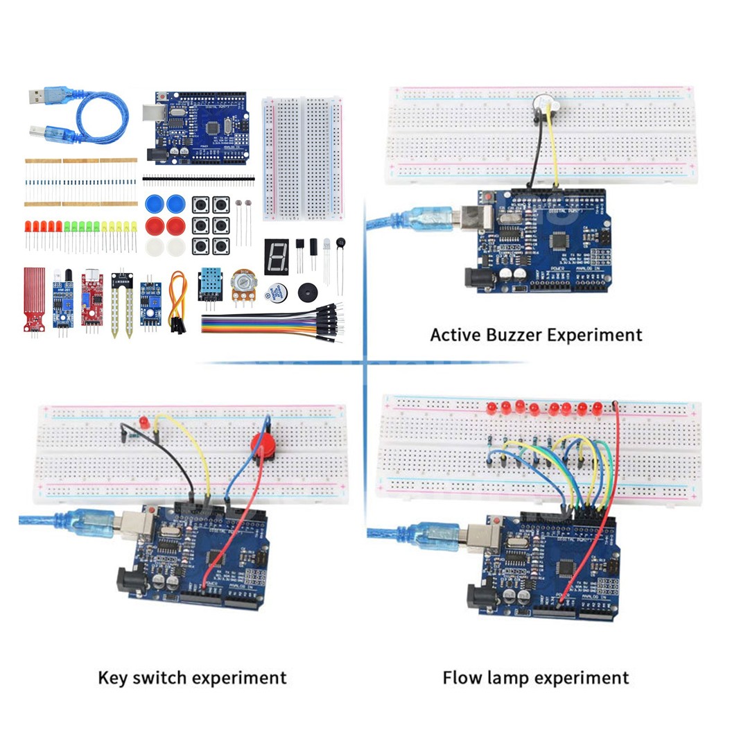 CAE-002 ชุดเรียนรู้ Arduino UNO R3 SMD Chip Learning Project Starter Kit ชุดเล็ก ชุดเริ่มต้นเรียนรู้อาร์ดูโน่