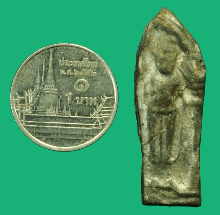 ขายแล้ว*36549 พระตัด พระร่วงยืน กรุวัดราชบูรณะ อยุธยา เนื้อชินเงิน 13