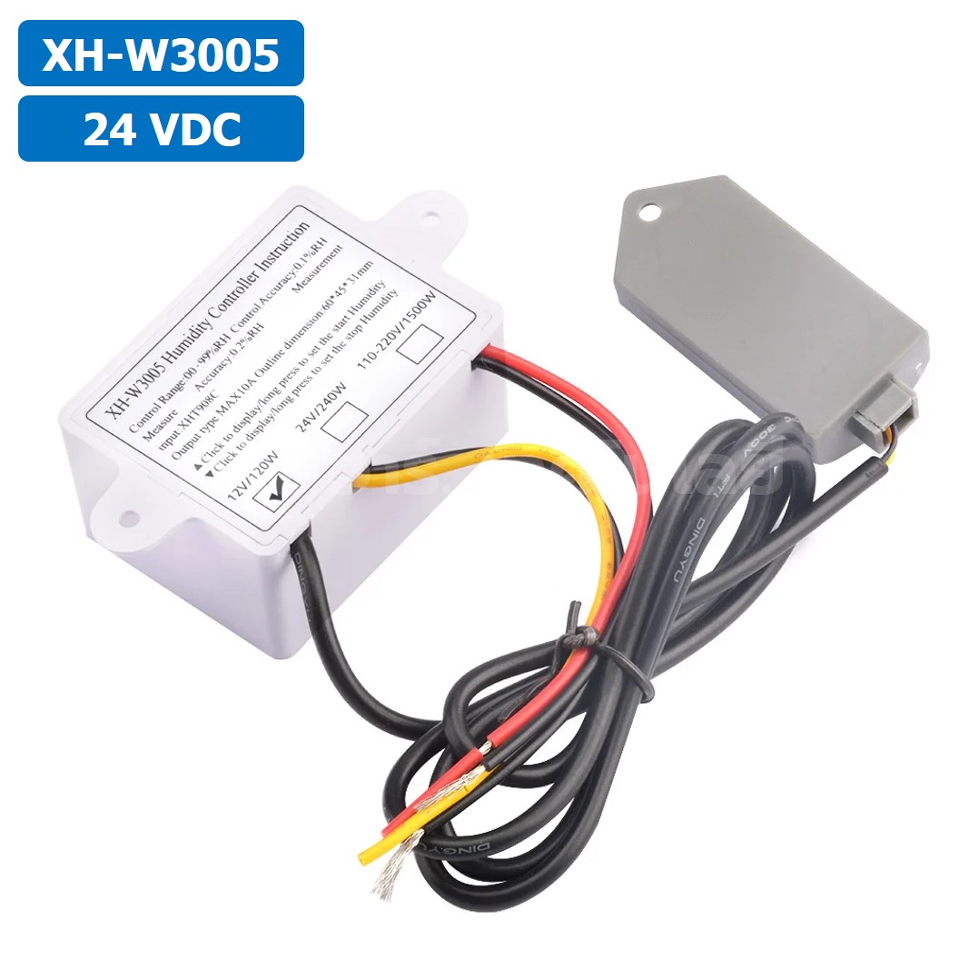 XH-W3005 24VDC เครื่องควบคุมอุณหภูมิ และความชื้น Digital Temperature and Humidity Controller Thermostat Switch Probe DC 24V