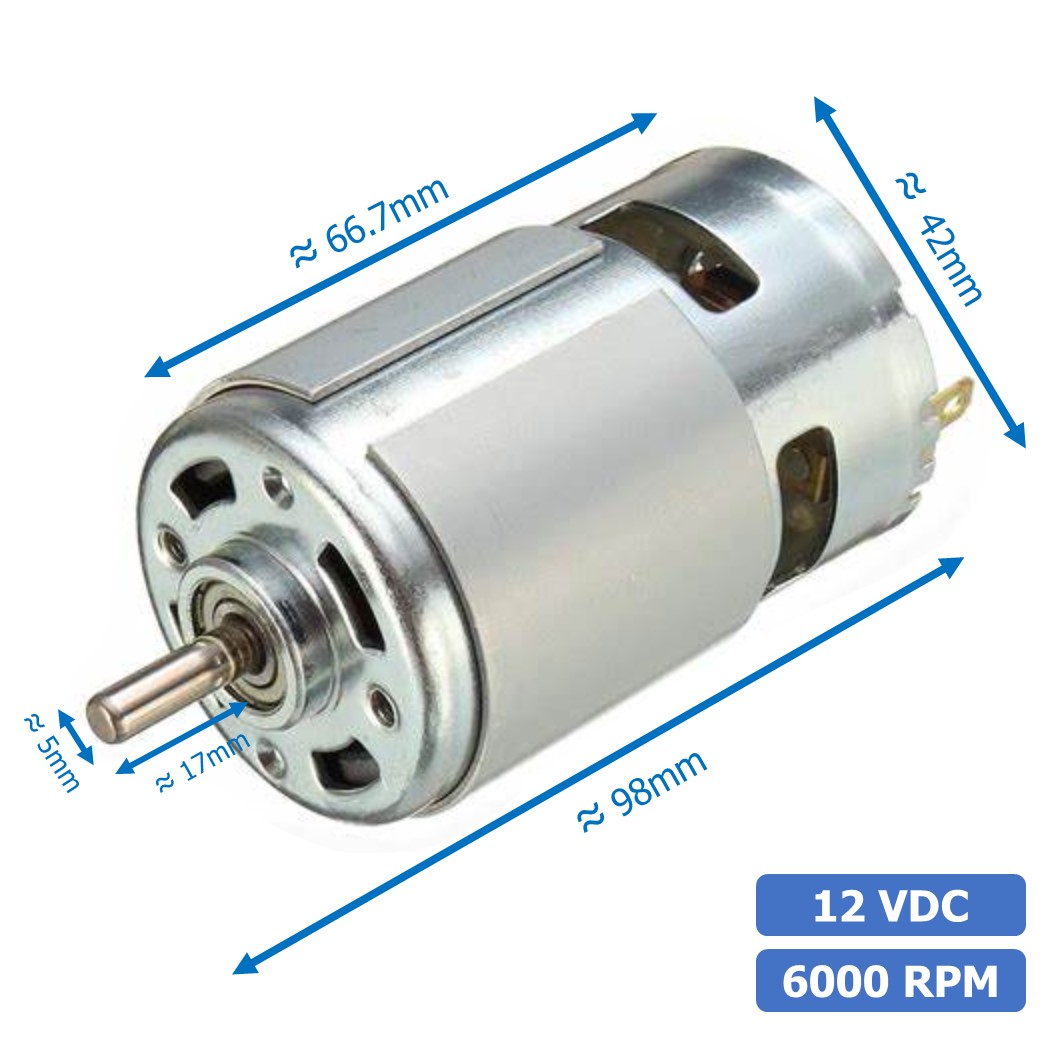 (1ชิ้น) JB181 มอเตอร์ 775 12VDC 6000RPM มอเตอร์ความเร็วสูง มอเตอร์สว่าน แกนขนาด 5mm DC Motor 775 D Shaft
