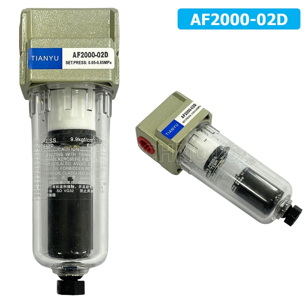 (1ชิ้น) AF2000-02D ชุดกรองลม Auto Drain แบบอัตโนมัติ Air Filter AF Pneumatic TIANYU ตัวกรองลม ชุดกรองลมดักน้ำ