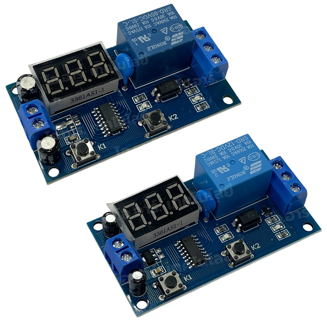 CM801 5VDC/12VDC Time Control Switch Intermittent Infinite Cycle Countdown Switch Controller Timing Relay Module โมดูลตั้งเวลา รีเลย์ตั้งเวลา ไทม์มิ่งรีเลย์ รีเลย์หน่วงเวลา