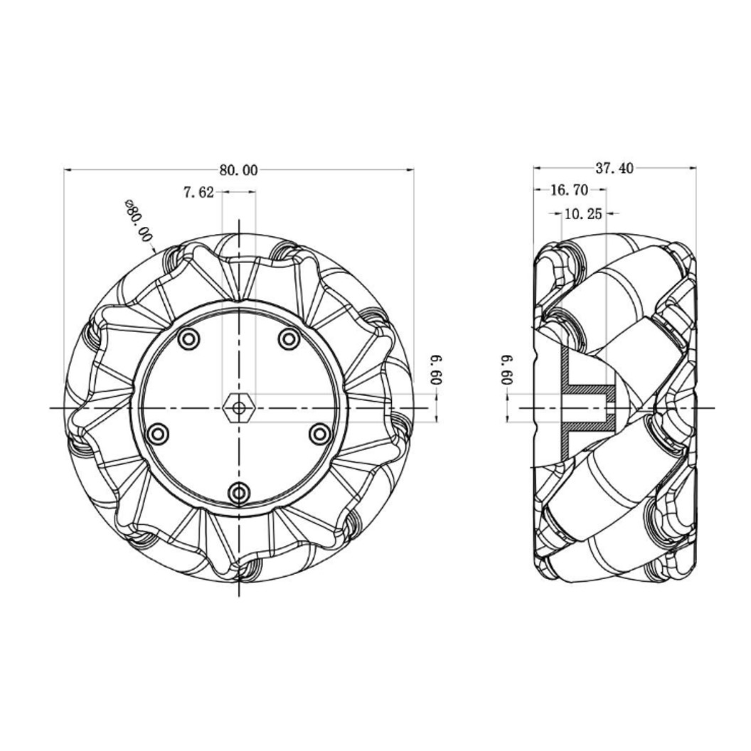 (1ชุด 2ล้อ L+R) MC048 ล้อแมคคานัม 48mm พร้อมแกนล้อ Mecanum wheel TT motor smart car ล้อหมุนรอบทิศทาง ล้อซ้าย+ล้อขวา