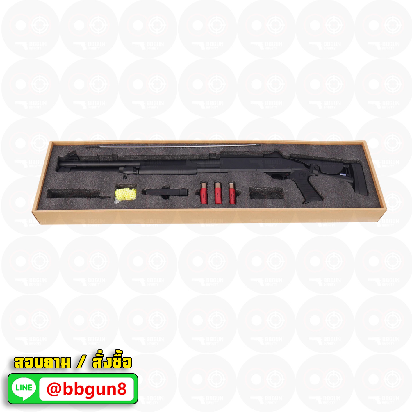 บีบีกันปืนลูกซอง Benelli M4 Super 90 Shotgun Tactical (ยิงกระจาย 3 นัด) - CYMA CM.373M Metal version