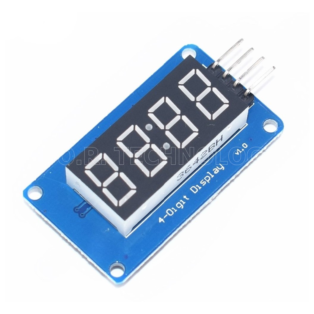 (1ชิ้น) NA042 โมดูลจอแสดงตัวเลข โมดูลนาฬิกา 4 หลัก โมดูลจอแอลอีดีแสดงตัวเลข 4 Bits TM1637 Red LED Display Module & Clock (4-digit 7-segment display module)