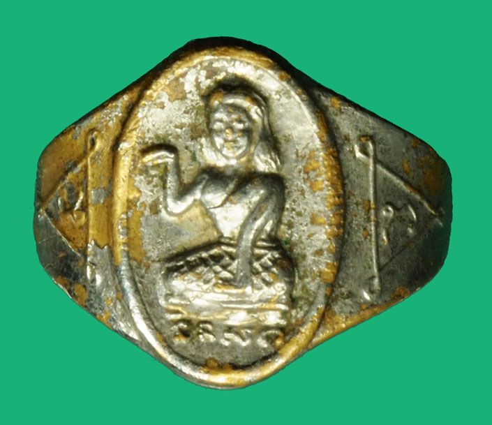 *36683 แหวนนางกวัก ทองเหลืองชุบนิเกิล หลวงพ่อกวย วัดโฆษิตราราม ชัยนาท 12