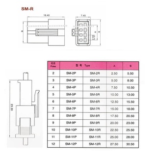 JST Sm 2.54 Connectors [1คู่ พร้อมหางปลา] 2Pin-11Pin สินค้าในไทย