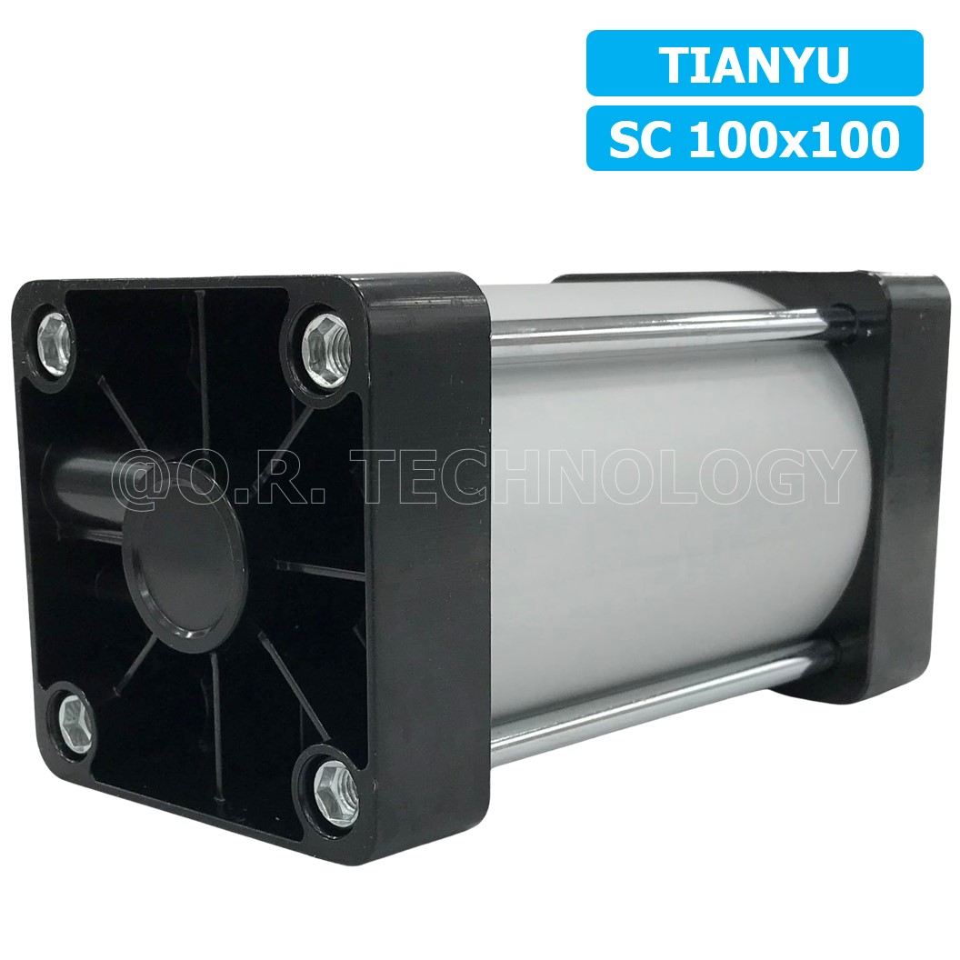 (1ชิ้น) SC 100x100 กระบอกลม รุ่นมาตรฐาน กระบอกลม 4 เสา Standard Cylinder Air Pneumatic แบบสี่เสา