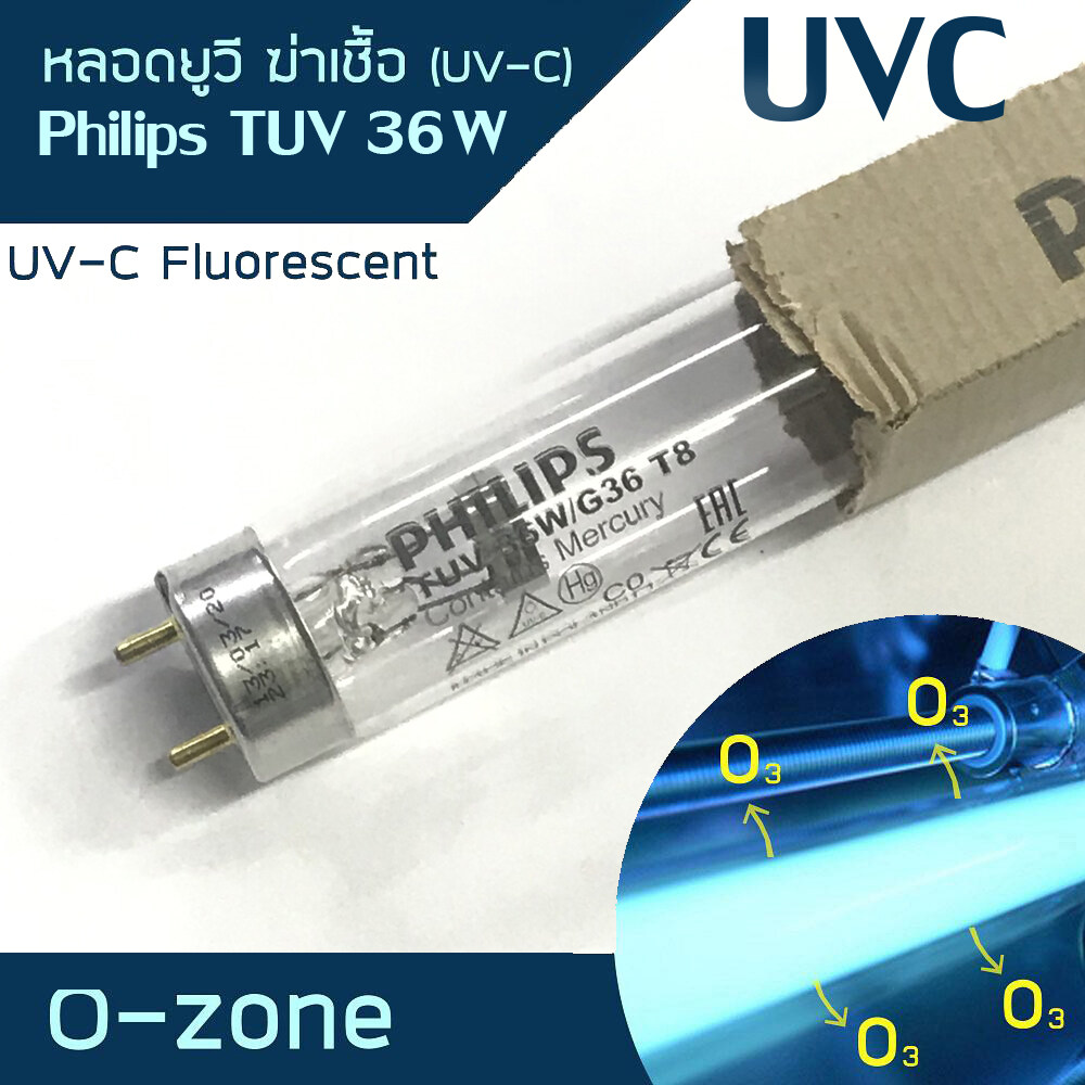 PHILIPS หลอดไฟฆ่าเชื้อ G36W/G36 GERMICIDAL UVC Lamps 36 วัตต์