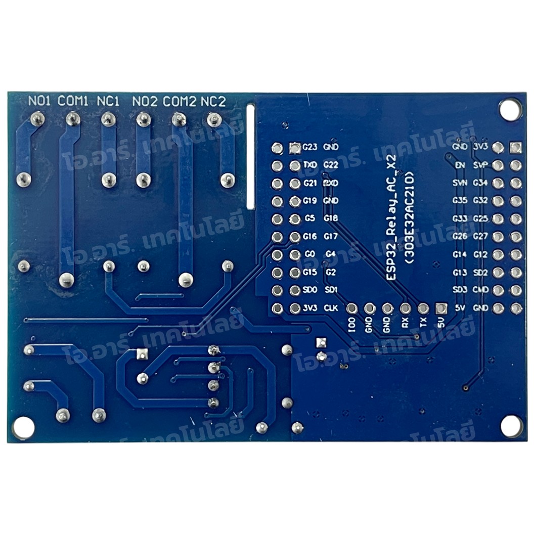 ESP32-Relay-AC-X2 บอร์ด ESP32 พร้อมรีเลย์ 2 ช่อง AC220V ESP32 WiFi Bluetooth 2 Channel Relay module 220VAC ESP32-WROOM development board