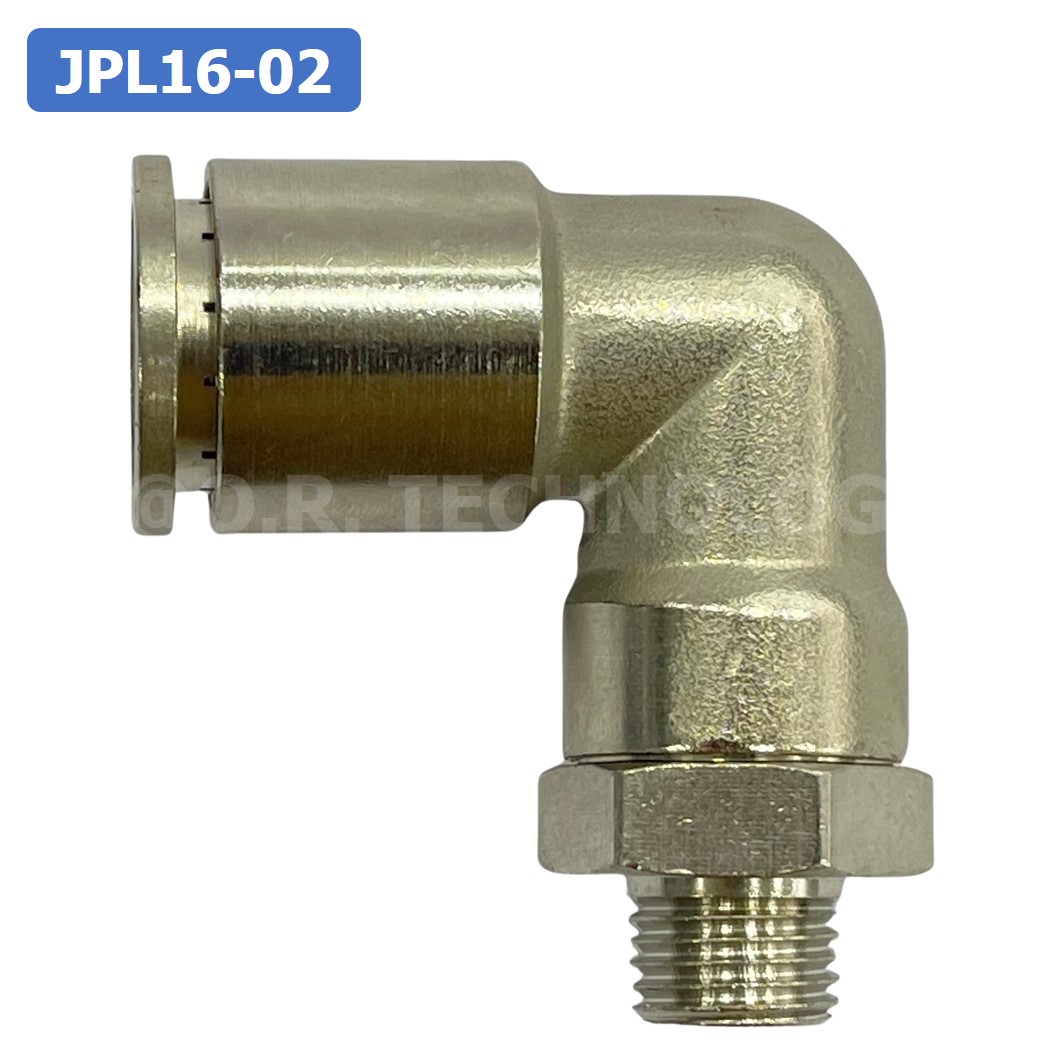 (1ชิ้น) JPL16-02 ข้อต่อลม เกลียวนอก งอ90° สแตนเลส STAINLESS Male Thread Elbow Pipe Quick Fittings Connector ข้อต่อลมสแตนเลส ข้องอ