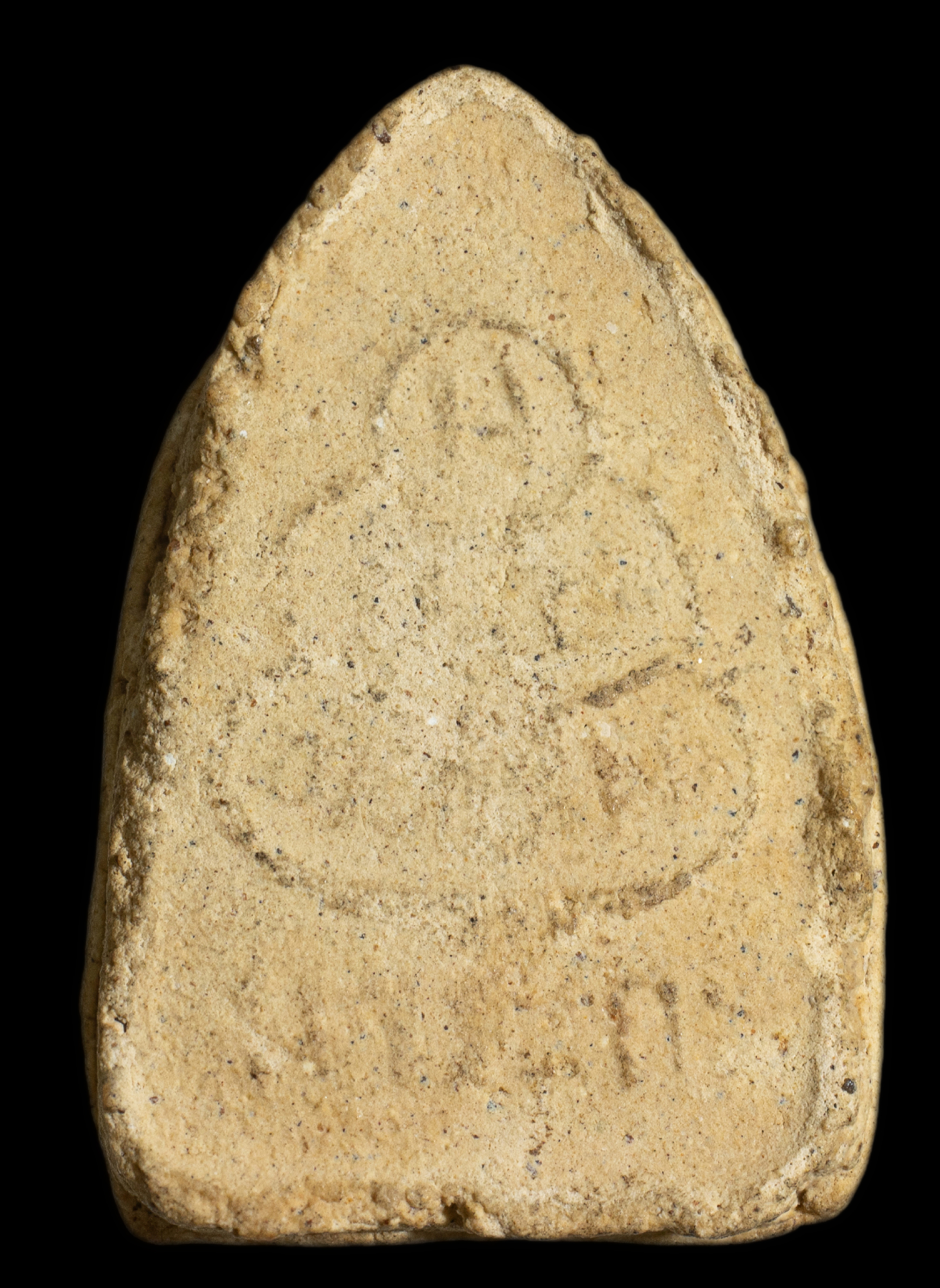 พระหลวงปู่เฮี้ยง วัดป่า ชลบุรี รุ่นสรงน้ำ พิมพ์เล็ก ยันต์น้ำเต้า เนื้อผง ปี 2506