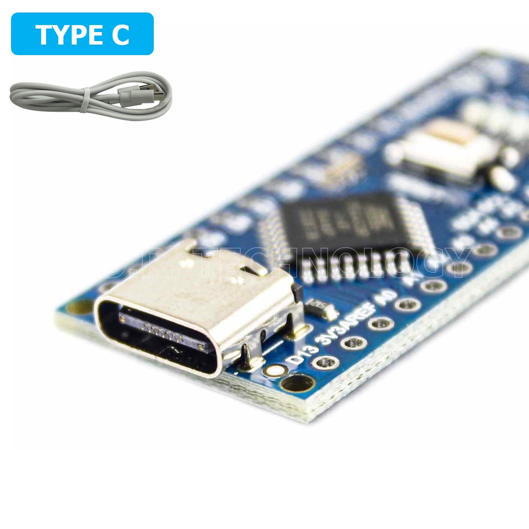 (1ชิ้น) AH031 บอร์ด Arduino Nano V3.0 พร้อมสาย ATmega328P CH340 CH340G Type-C แบบยังไม่บัดกรีขา Unsoldered
