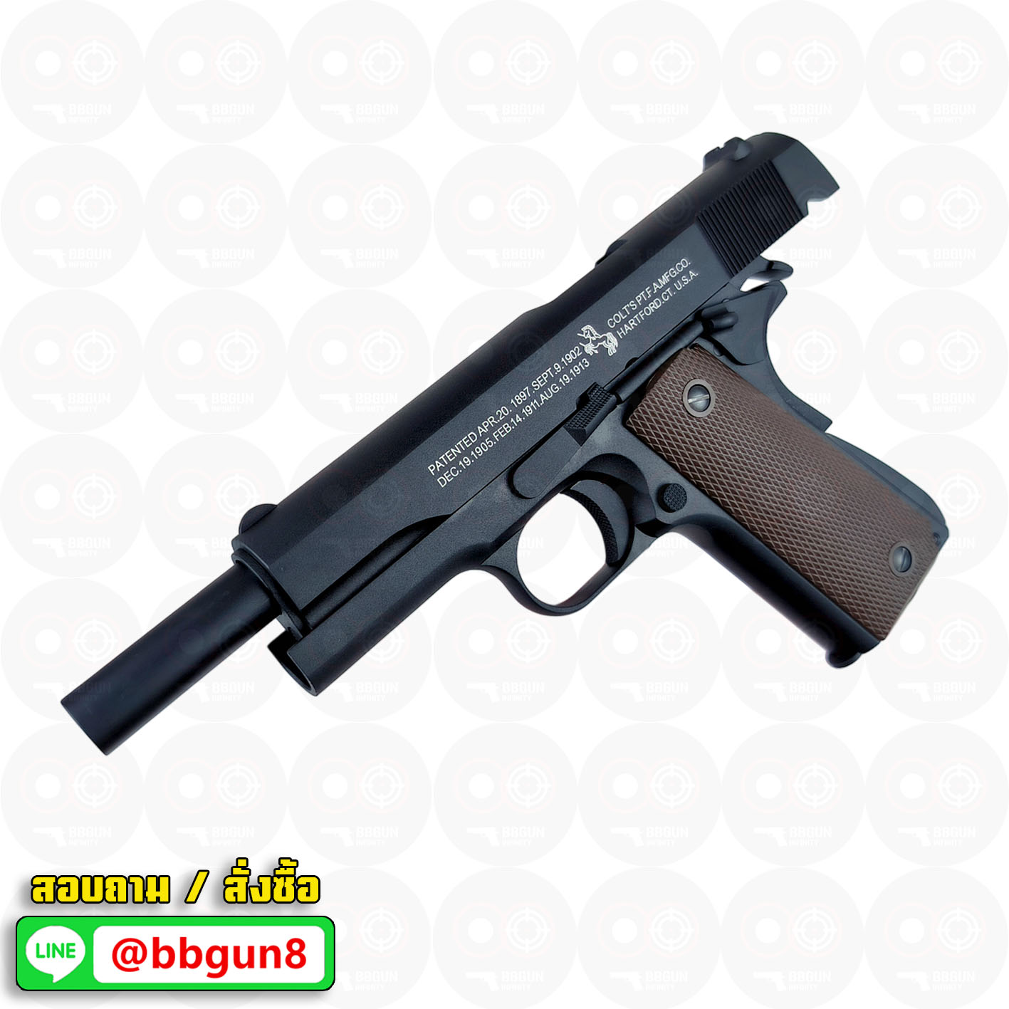 บีบีกันอัดแก๊ส KJ Works - Colt M1911 A1 (ได้ 2 แม็กกาซีน GAS/CO2) BB GUN