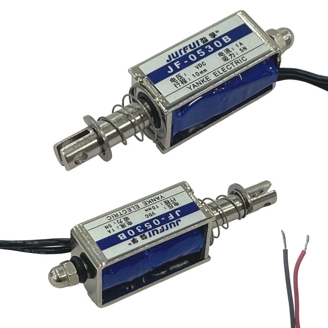 JB-0530B DC 6V/12V/24V โซลินอยด์ไฟฟ้า กลอนไฟฟ้า JURFUI Push-Pull Frame Type DC Electromagnet Solenoid กลอนประตูไฟฟ้า