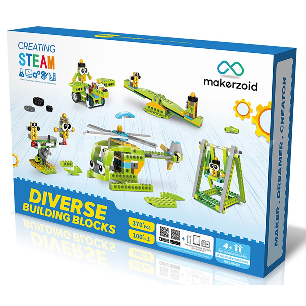 Makerzoid MKZ-BK-DB Diverse Building Block ชุดเรียนรู้ เสริมทักษะ หุ่นยนต์ ตัวต่อ ส่งเสริมการเรียนรู้