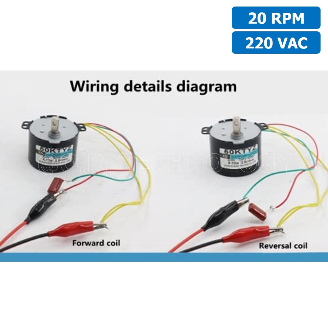 (1ชิ้น) XD50KTYZ-B 20 RPM ซิงโครนัสมอเตอร์ มอเตอร์ไฟฟ้ากระแสสลับ AC Synchronous Gear Motor มอเตอร์ทดเฟือง