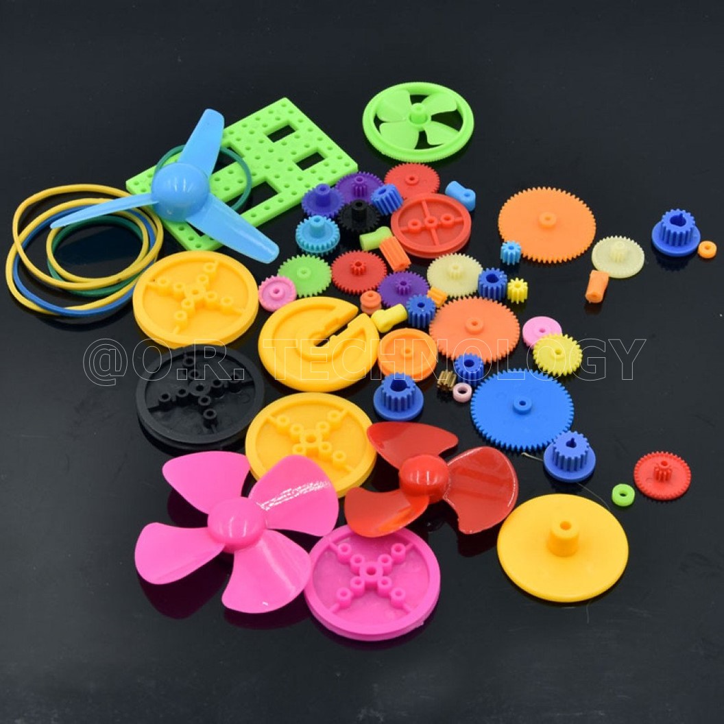 (1ชิ้น) AC253 ชุดเฟือง เฟืองพลาสติก เฟืองมอเตอร์ เฟืองของเล่น 55ชิ้น DIY 55Pcs/lot Colorful Plastic Motor Gear Kit