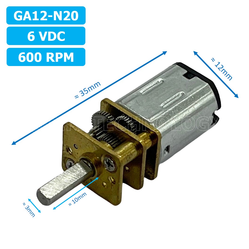(1ชิ้น) JB271 มอเตอร์ มอเตอร์เกียร์ N20 6VDC 600RPM Micro Gear Motor DC แกนขนาด 3mm D Shaft มอเตอร์ทดเฟือง GA12-N20 ไมโครมอเตอร์ มอเตอร์ขนาดเล็ก