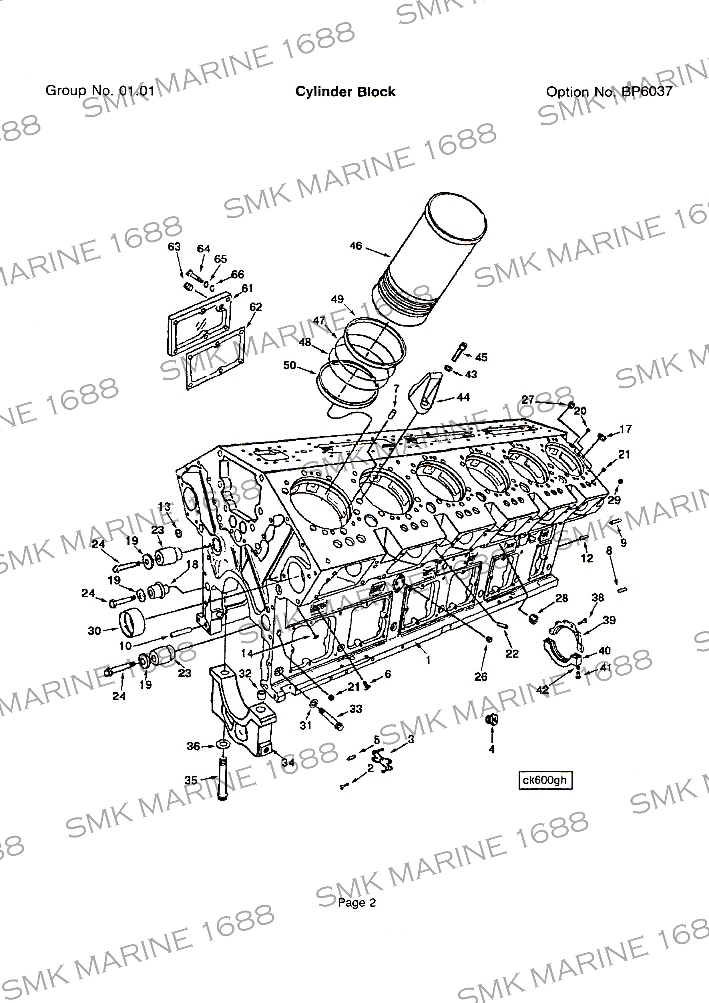 Cummins K Series 3012612 Liner Kit / ชุดปลอกสูบพร้อมซีล O/S 0.020"