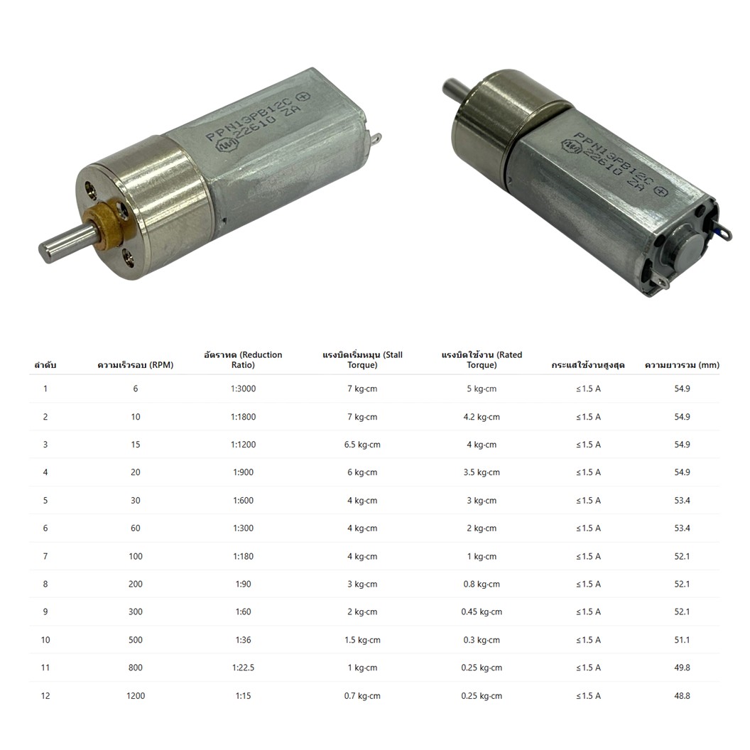 16GA มอเตอร์เกียร์ 16GA-050 DC 6V/12V 10RPM-1200RPM Gear Motor DC แกนขนาด 3mm D Shaft มอเตอร์ มอเตอร์ตัวเล็ก 6VDC/12VDC 10/60/100/200/400/600/800/1000/1200RPM