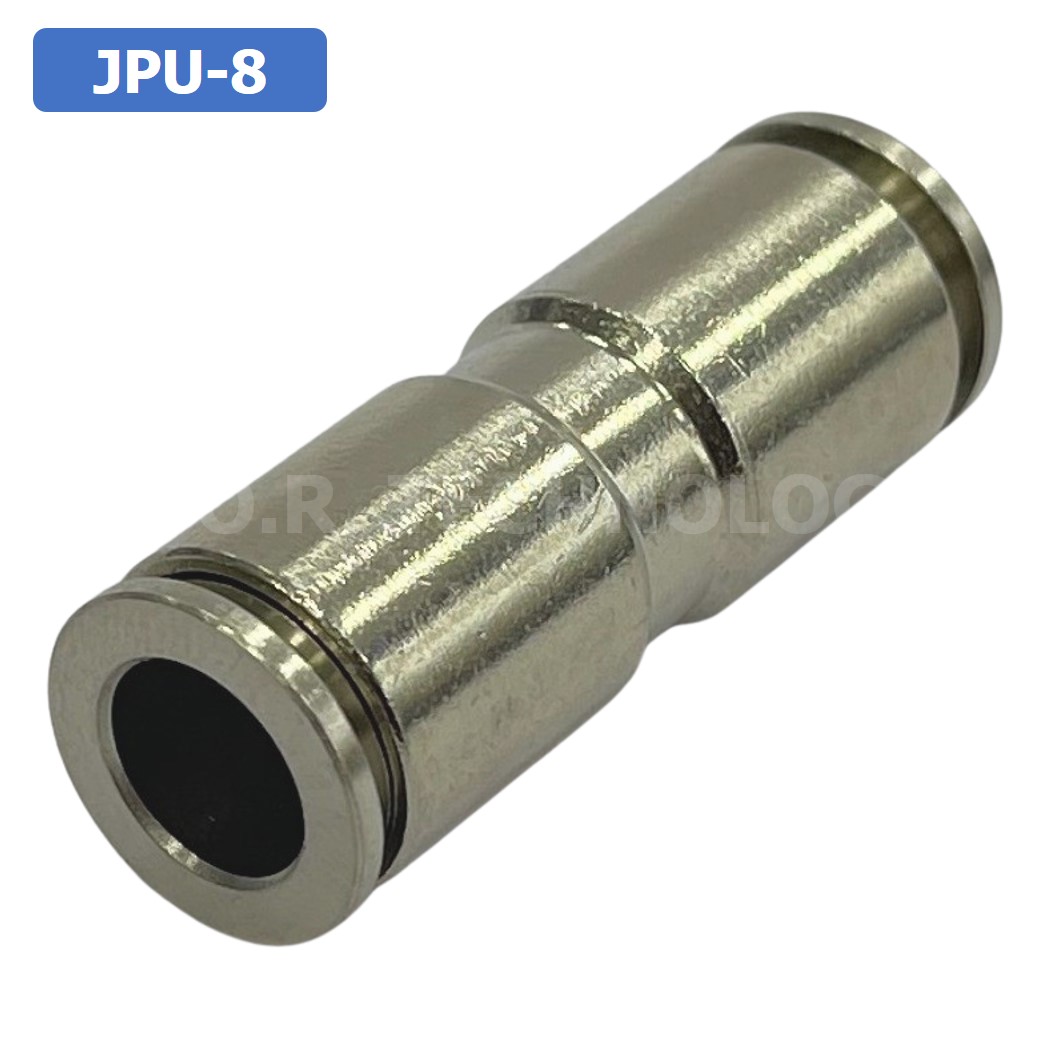 (1ชิ้น) JPU-8 ข้อต่อลม สแตนเลส 2ทาง ตรง STAINLESS 2 Way Air Connector JPU Pneumatic Union 2 Ways Fitting ข้อต่อลมสแตนเลส สำหรับ สายลม 8x5mm