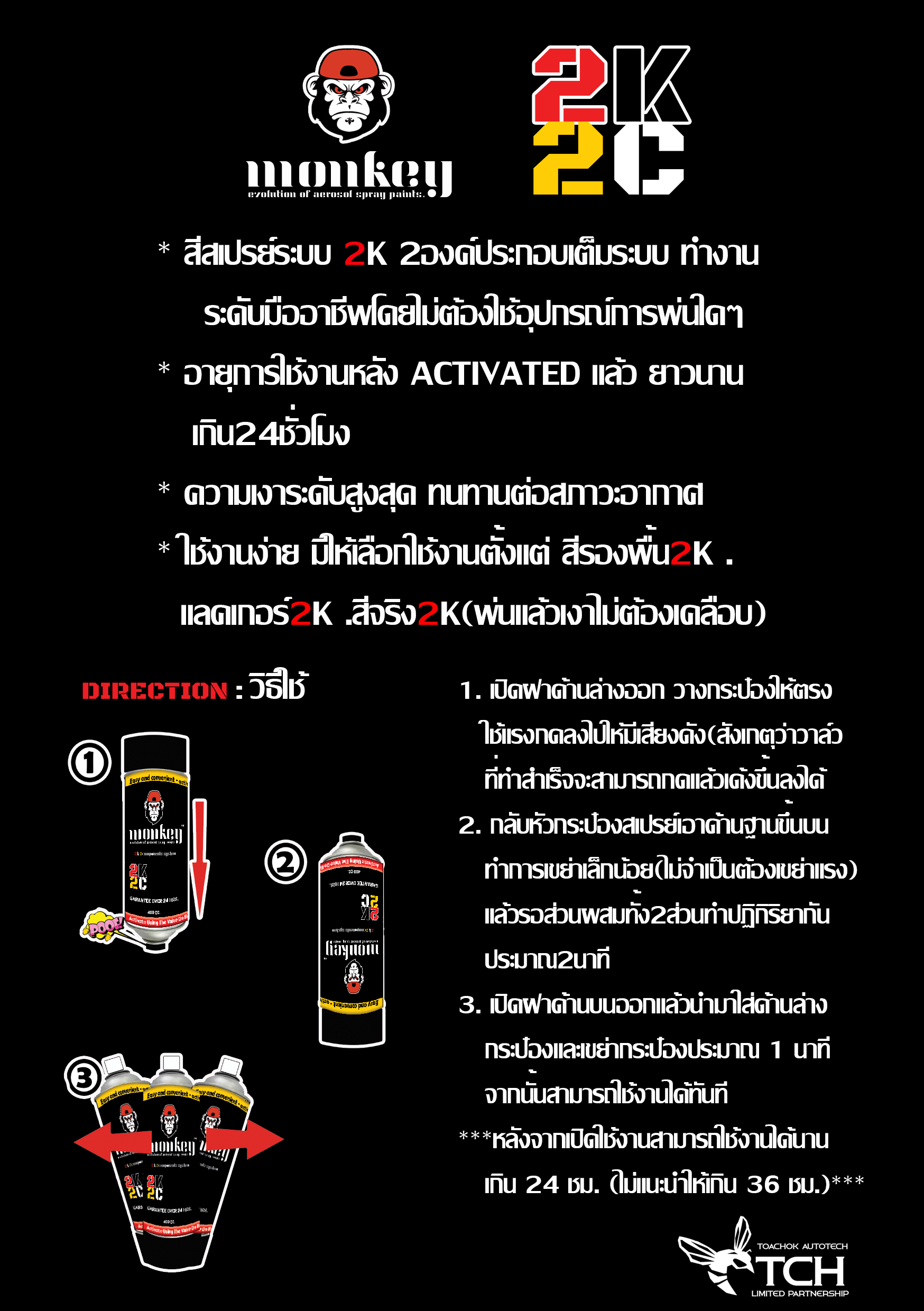 สีสเปรย์แลคเกอร์เคลือบเงา 2K2C (Super Clear)