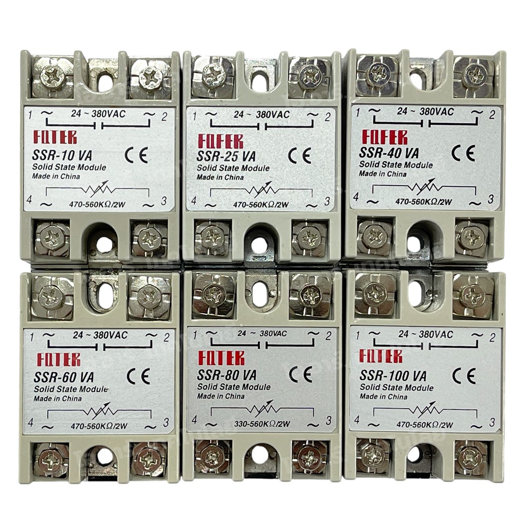 SSR-10VA/25VA/40VA/60VA/80VA/100VA โซลิดสเตทรีเลย์ Solid State Relay INPUT Resistor 80-250VAC, LOAD 24-380VAC 10-100A โมดูลตัดต่อวงจร