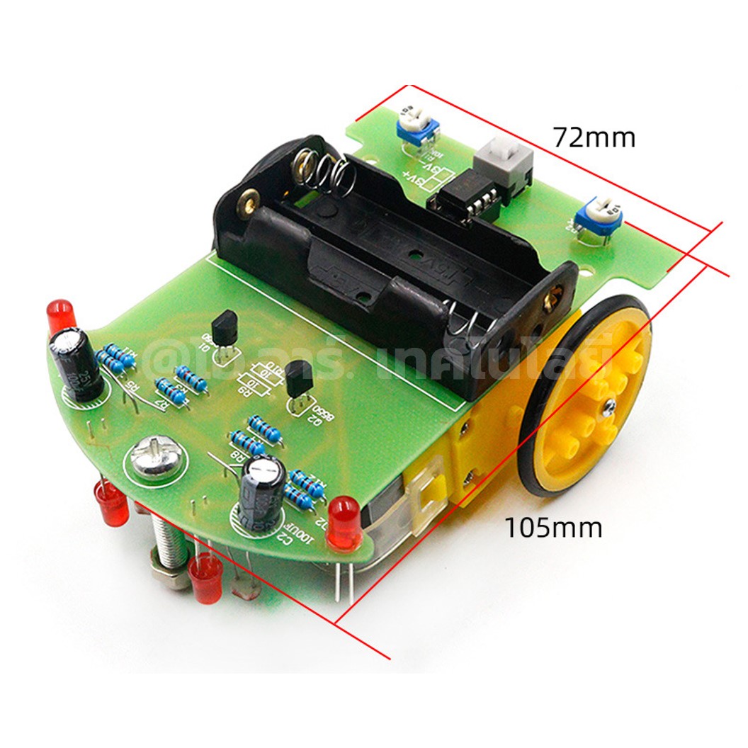 AD090 รถวิ่งตามเส้น ชุดวงจรรถวิ่งตามเส้นสีดำ DIY D2-1 Intelligent tracing car kit tracking line