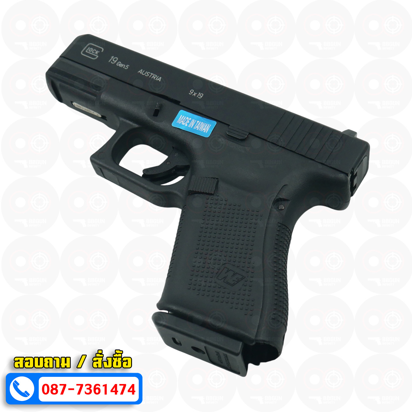 บีบีกันอัดแก๊ส WE G19 Gen5 GBB สีดำ (Black) BB GUN