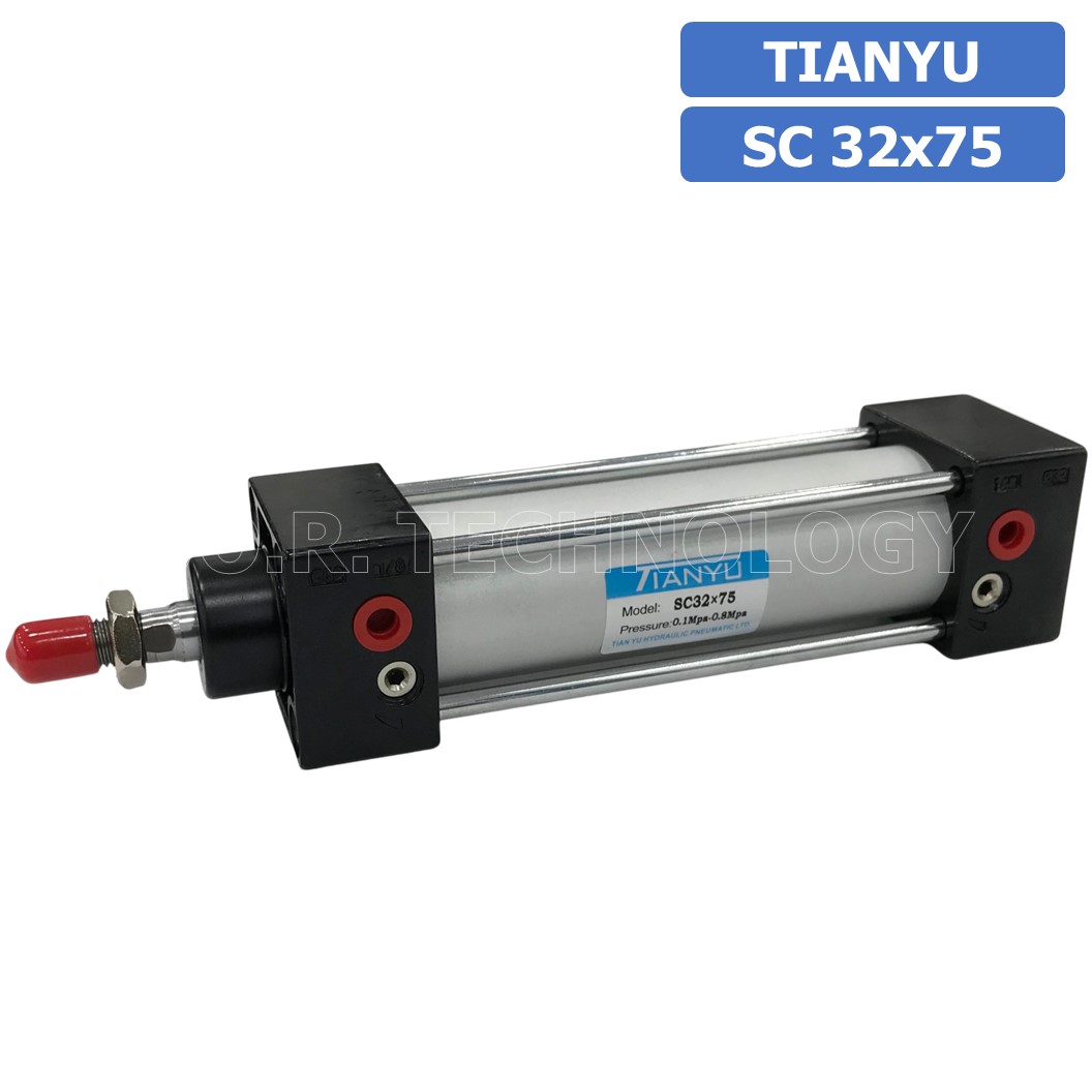 (1ชิ้น) SC 32x75 กระบอกลม รุ่นมาตรฐาน กระบอกลม 4 เสา Standard Cylinder Air Pneumatic แบบสี่เสา