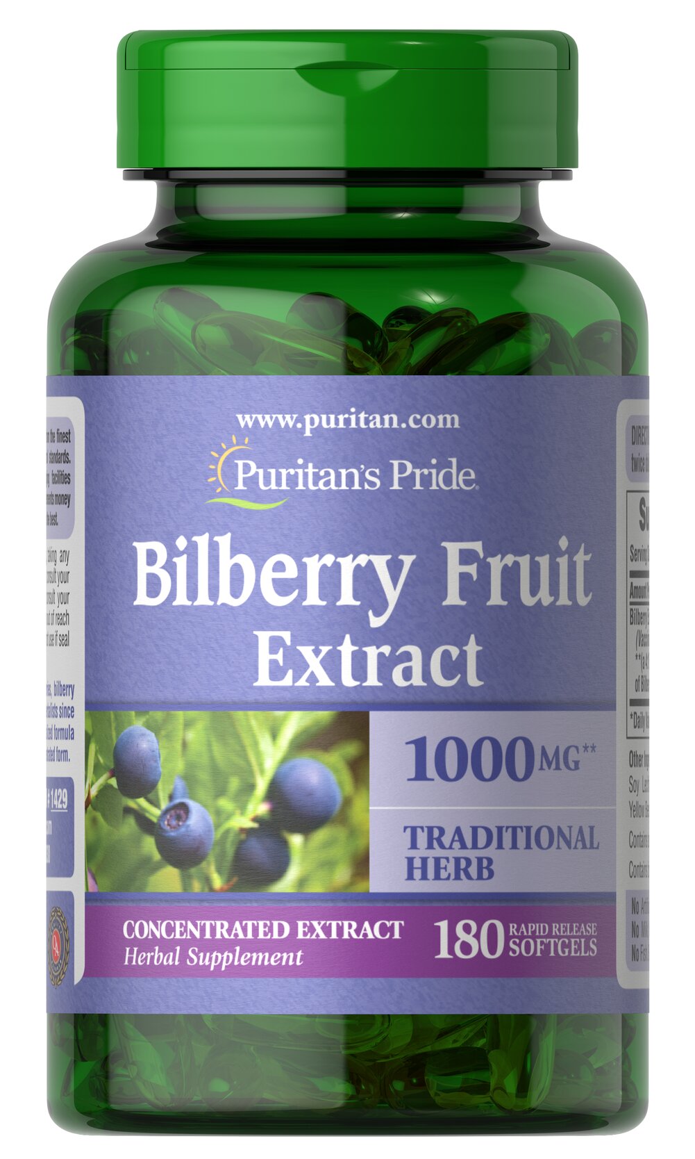 ขวดใหญ่ 180เม็ด Puritan's pride Bilberry 250 mg วิตามินบำรุงสายตา สำหรับผู้ที่ใช้สายตามาก ตาแห้ง ตาล้า จากอเมริกาค่ะ