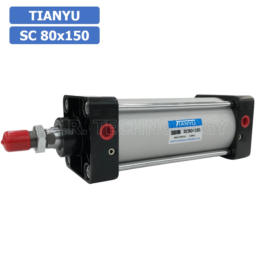 (1ชิ้น) SC 80x150 กระบอกลม รุ่นมาตรฐาน กระบอกลม 4 เสา Standard Cylinder Air Pneumatic แบบสี่เสา
