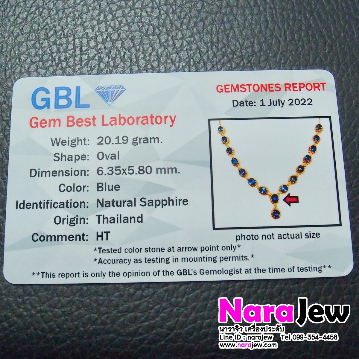สร้อยคอไพลินแท้ ไพลินสยาม ลวดลายงานสวยละเอียด งานเก่า พร้อมใบเซอร์จากสถาบันอัญมณีฯ