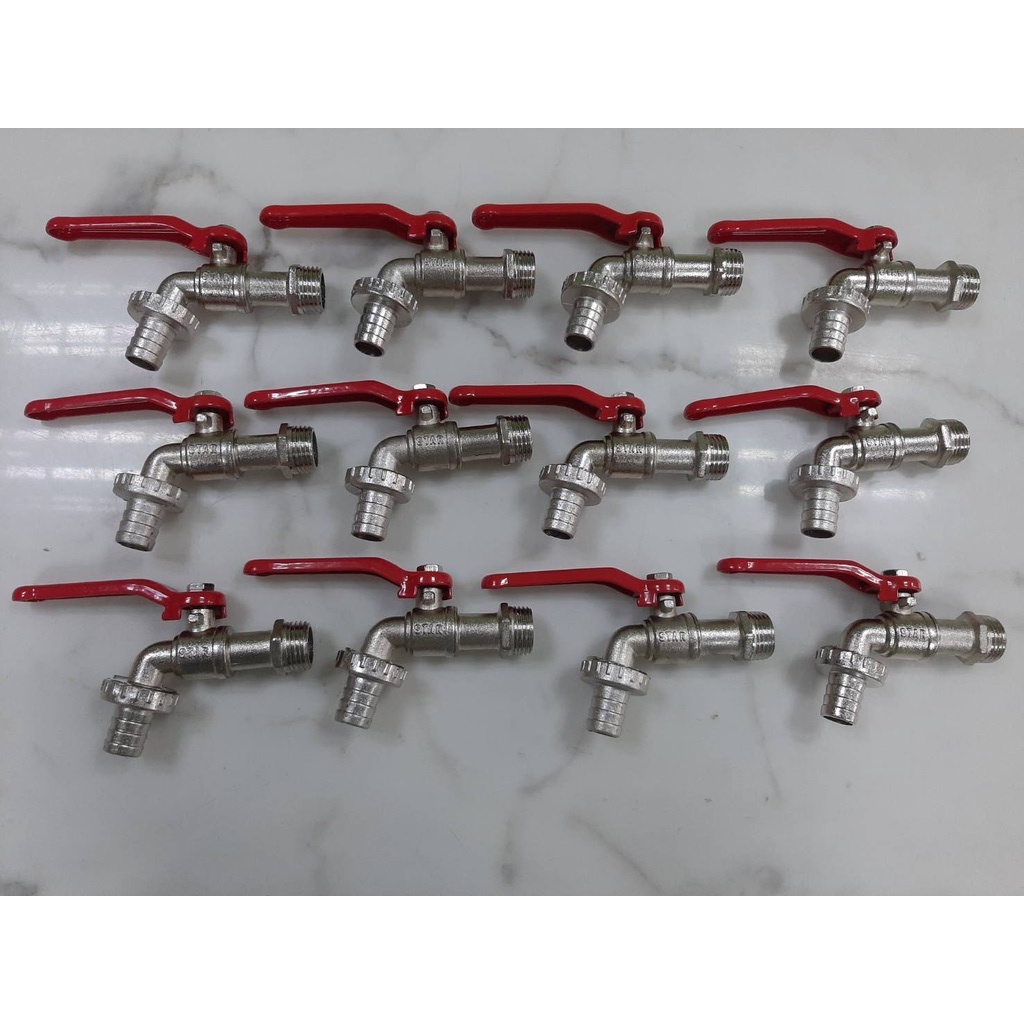 ก๊อกบอลก้านแดง 1/2" สนาม จีน (ราคารวมแวท) ก๊อกน้ำถูกและดี ซันวา ตัวก๊อกทำจากซิงค์ชุบ คุณภาพสูง {รหัสสินค้า2600304801}