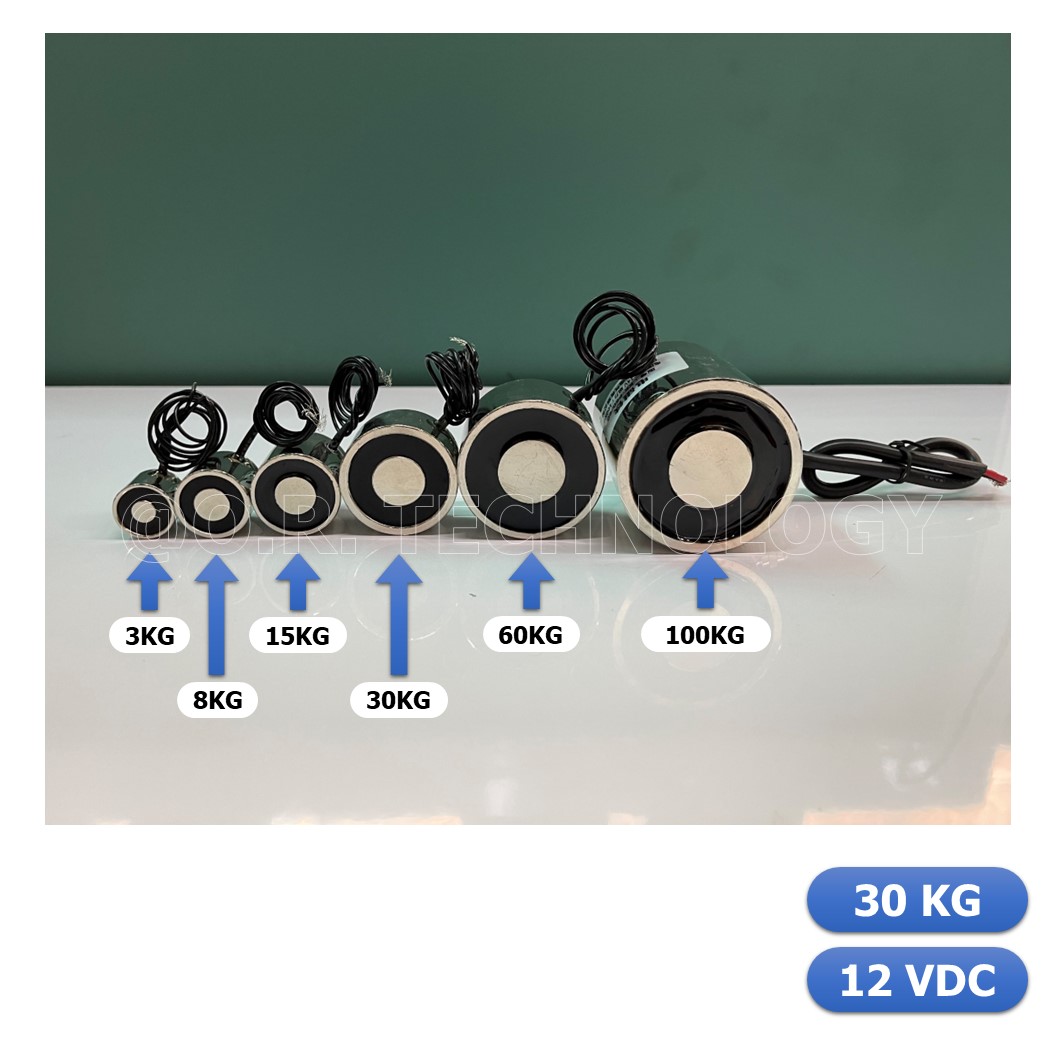 (1ชิ้น) NC468 แม่เหล็กไฟฟ้า โซลินอยด์ดูดโลหะ อิเล็กโตแมกเนท แม่เหล็กดูดไฟฟ้า P40/20 DC12V Solenoid Electric Sucker Electromagnet 30KG