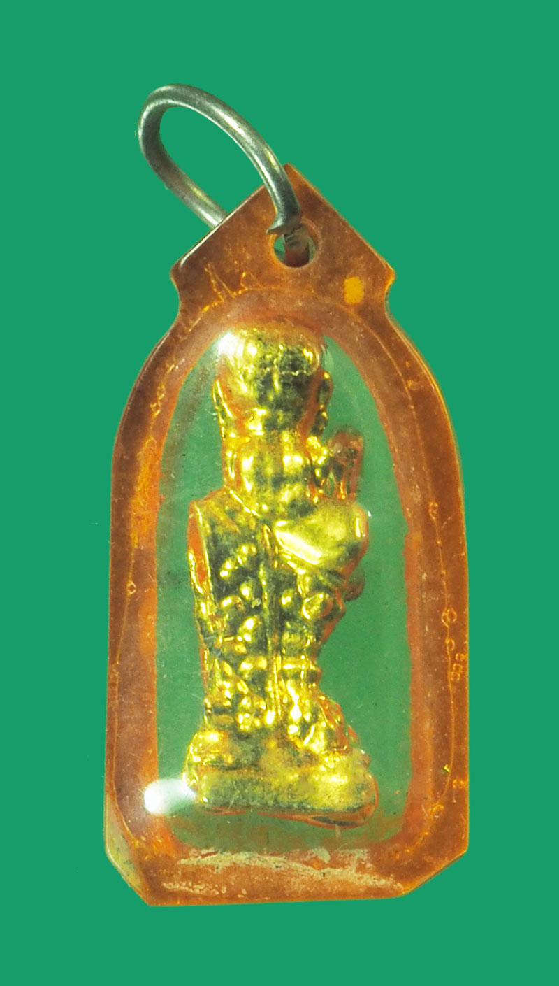 *32985 นางกวักเนื้อตะกั่วชุบทอง เลี่ยมพลาสติกเดิมจากวัด ไม่ทราบที่ 3