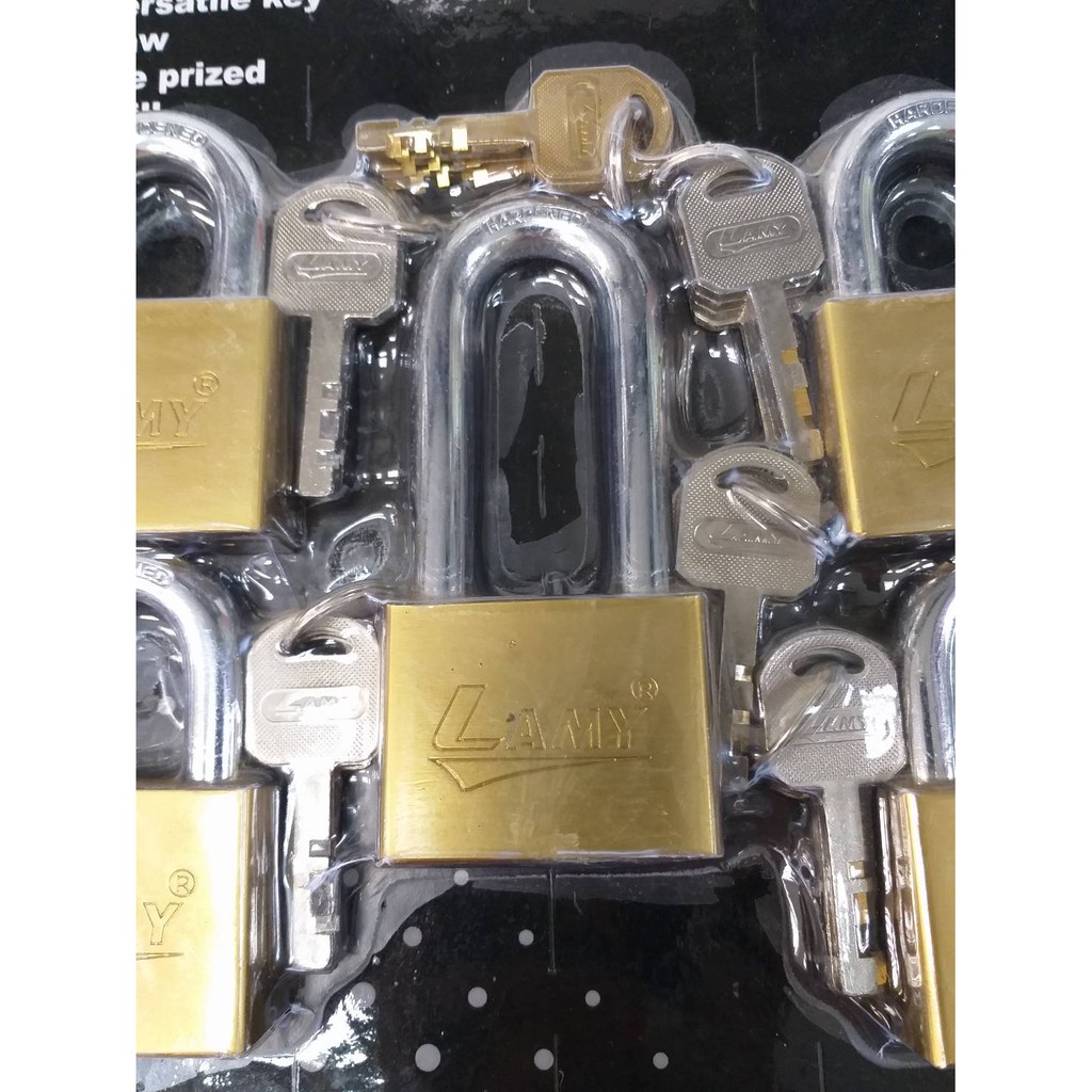 กุญแจ Lamy ขนาด 50 mm. (5 ตัวชุด) ระบบมาสเตอร์คีย์ ล็อครักษาความปลอดภัยภายในบ้าน แม่กุญแจสแตนเลส {รหัสสินค้า1901106305}