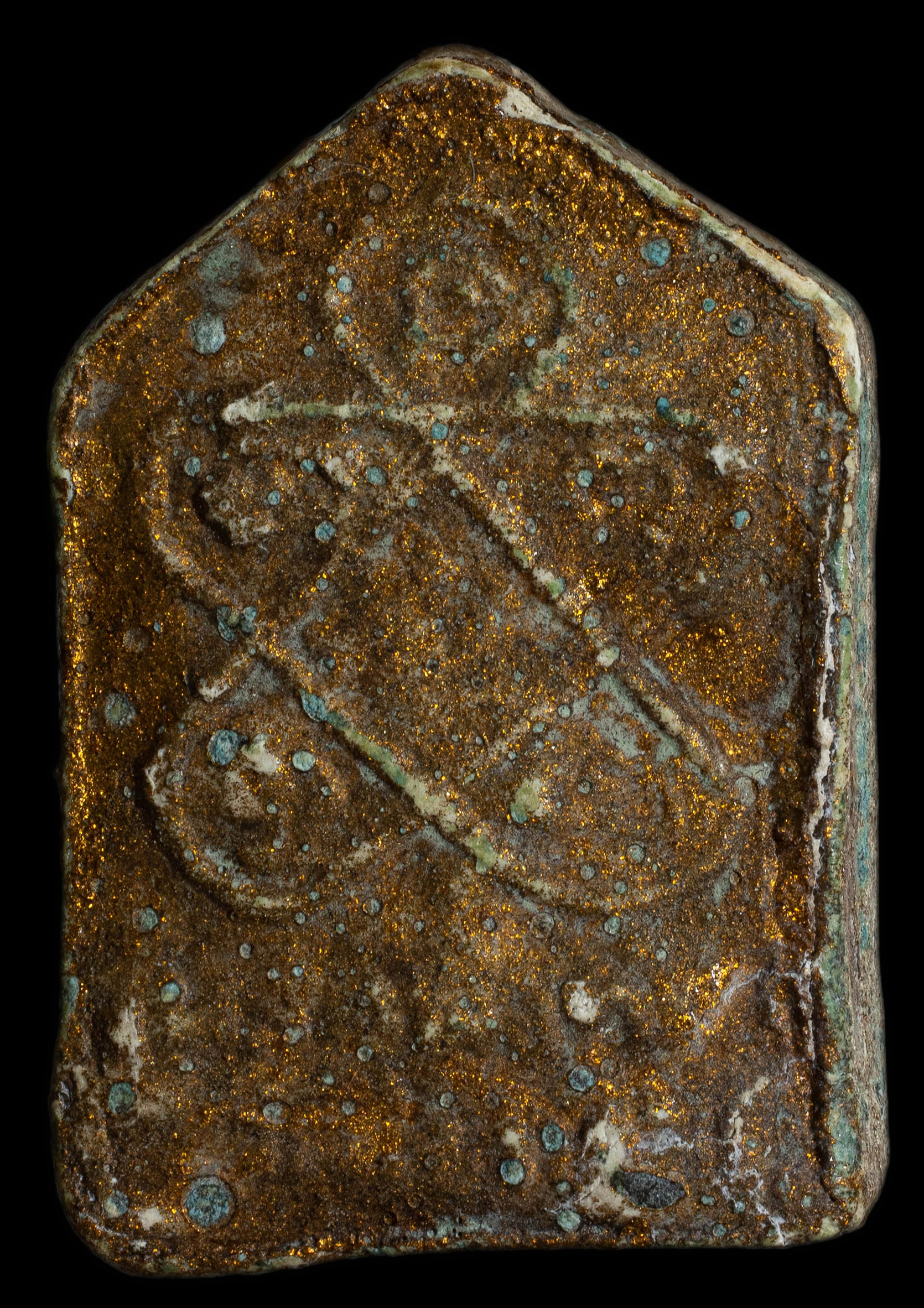 พระขุนแผนผงพรายกุมาร หลวงปู่ทิม วัดละหารไร่ พิมพ์เล็ก ทาทองบรอนซ์