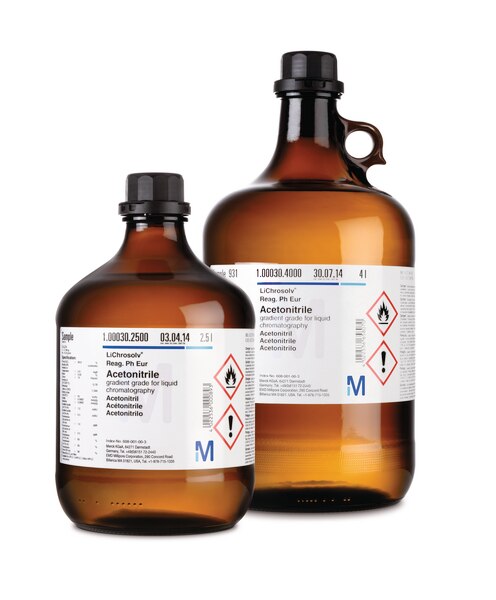 Acetonitrile gradient grade for liquid chromatography LiChrosolv® Reag. Ph Eur. 4 L