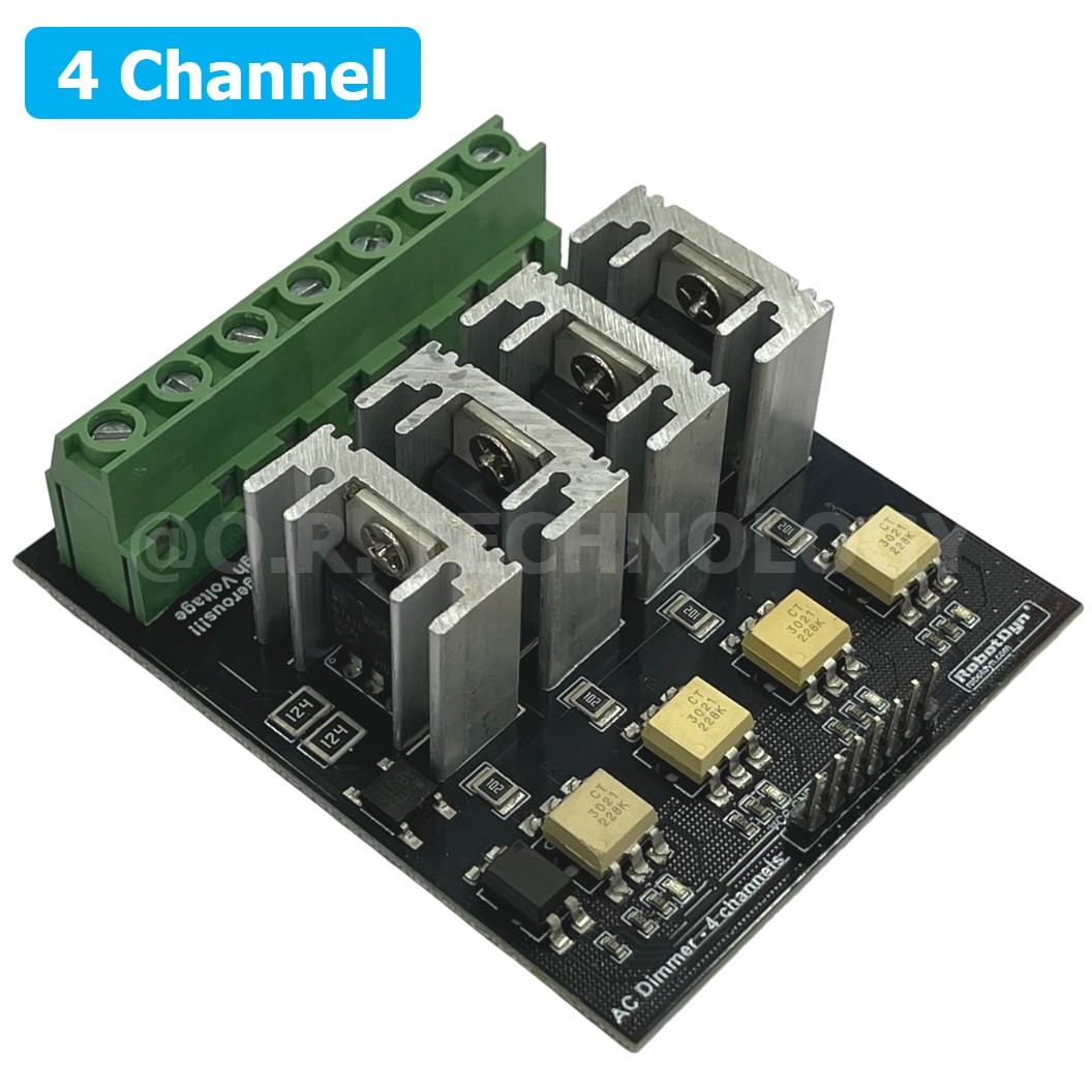 (1ชิ้น) AA635 โมดูลหรี่ไฟ 4 ช่อง AC Dimmer Module PWM control 4 Channel 220VAC 10A โมดูลขับมอเตอร์ สำหรับ Arduino